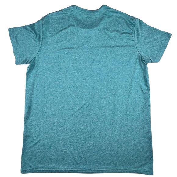 Blue Star Top XL Heathered Teal Blue Tech Fabric Minimalist Athletic T Shirt - Picture 6 of 7